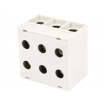 VC05-0054; Splice terminal: rail; 1.5÷50mm2; ways: 3; terminals: 6; grey; TS35; OUNEVA