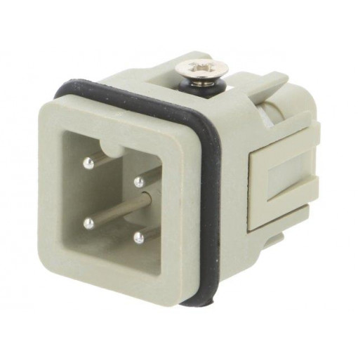 HA-003-M; Connector: HDC; male; HDC; PIN: 4; 3+PE; size 1; 10A; 250V; 0.5÷2.5mm2; TE Connectivity