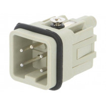 HA-004-M; Connector: HDC; male; HDC; PIN: 5; 4+PE; size 1; 10A; 250V; 0.5÷2.5mm2; TE Connectivity
