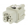 HA-004-F; Connector: HDC; female; HDC; PIN: 5; 4+PE; size 1; 10A; 250V; TE Connectivity