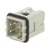 HA-004-MS; Connector: HDC; male; HDC; PIN: 5; 4+PE; size 1; 10A; 400V; 0.5÷2.5mm2; TE Connectivity