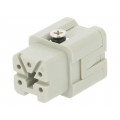 HA-004-FS; Connector: HDC; female; HDC; PIN: 5; 4+PE; size 1; 10A; 400V; TE Connectivity