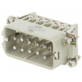 HA-010-M; Connector: HDC; male; HA; PIN: 10; 10+PE; size 2; 16A; 250V; for cable; TE Connectivity