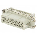 HA-016-F; Connector: HDC; female; HA; PIN: 16; 16+PE; size 5; 16A; 250V; TE Connectivity
