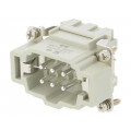 HE-006-MS; Connector: HDC; male; HE; PIN: 6; 6+PE; size 3; 16A; 500V; 0.5÷2.5mm2; TE Connectivity