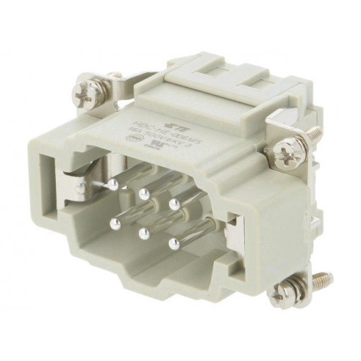 HE-006-MS; Connector: HDC; male; HE; PIN: 6; 6+PE; size 3; 16A; 500V; 0.5÷2.5mm2; TE Connectivity