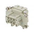 HE-006-FS; Connector: HDC; female; HE; PIN: 6; 6+PE; size 3; 16A; 500V; for cable; TE Connectivity