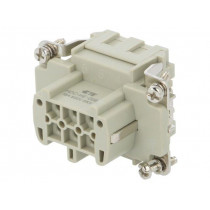 HE-006-FS; Connector: HDC; female; HE; PIN: 6; 6+PE; size 3; 16A; 500V; for cable; TE Connectivity