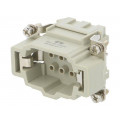 HE-006-MC; Connector: HDC; male; HE; PIN: 6; 6+PE; size 3; w/o contacts; 16A; TE Connectivity