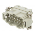 HE-010-MS; Connector: HDC; male; HE; PIN: 10; 10+PE; size 4; 16A; 500V; for cable; TE Connectivity