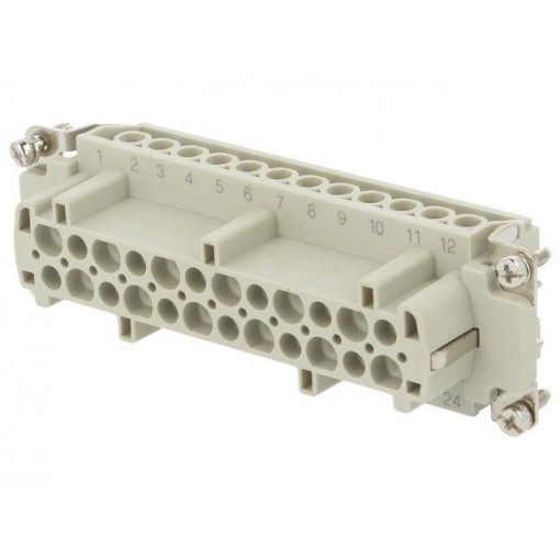 HE-024-F; Connector: HDC; female; HE; PIN: 24; 24+PE; size 8; 16A; 500V; TE Connectivity