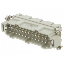 HE-024-MS; Connector: HDC; male; HE; PIN: 24; 24+PE; size 8; 16A; 500V; for cable; TE Connectivity