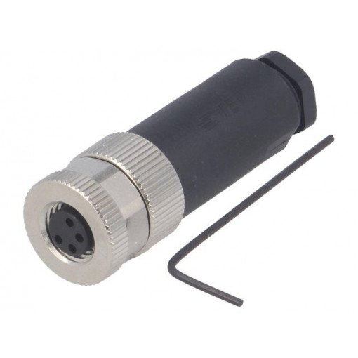 T4010008041-000; Connector: M8; female; PIN: 4; straight; unshielded; for cable; plug; TE Connectivity