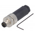 T4011008041-000; Connector: M8; male; PIN: 4; straight; unshielded; for cable; plug; TE Connectivity