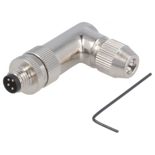 T4013019041-000; Connector: M8; male; PIN: 4; angled 90°; shielded; for cable; plug; TE Connectivity