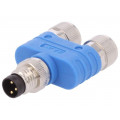 T4081112003-000; T adapter; M8 male,M8 female x2; PIN: 3; Y; IP67; Polarisation: A; TE Connectivity