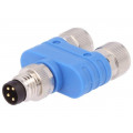 T4081122004-000; T adapter; M8 male,M8 female x2; PIN: 4; Y; IP67; Polarisation: A; TE Connectivity