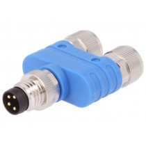 T4081122004-000; T adapter; M8 male,M8 female x2; PIN: 4; Y; IP67; Polarisation: A; TE Connectivity