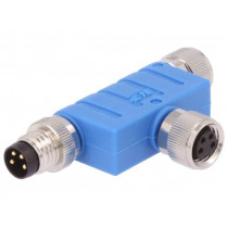 T4082102004-000; T adapter; M8 male,M8 female x2; PIN: 4; T; IP67; Polarisation: A; TE Connectivity