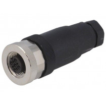 T4110001031-000; Plug; M12; PIN: 3; female; A code-DeviceNet / CANopen; for cable; TE Connectivity