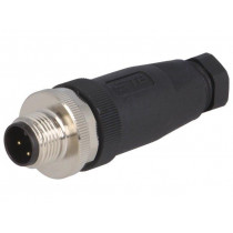 T4111001031-000; Plug; M12; PIN: 3; male; A code-DeviceNet / CANopen; for cable; TE Connectivity