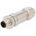 T4111512041-000; Plug; M12; PIN: 4; male; D code-Ethernet; for cable; screw terminal; TE Connectivity