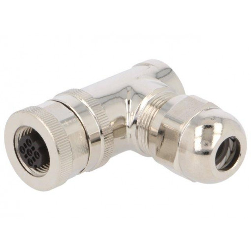 T4112512041-000; Plug; M12; PIN: 4; female; D code-Ethernet; for cable; IP67; 250V; 4A; TE Connectivity