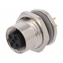 T4141512041-000; Socket; M12; PIN: 4; female; D code-Ethernet; THT; IP67; straight; TE Connectivity
