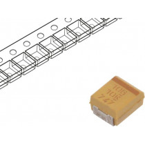 T491B106M010AT; Capacitor: tantalum; 10uF; 10VDC; SMD; Case: B; 1411; ±20%; -55÷125°C; KEMET