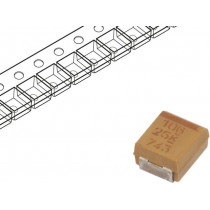 T495B106K025ATE750; Capacitor: tantalum; low ESR; 10uF; 25VDC; Case: B; 1411; ESR: 750mΩ; KEMET