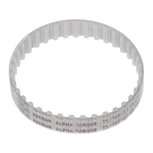 T5 185     1077ZA; Timing belt; T5; W: 10mm; H: 2.2mm; Lw: 185mm; Tooth height: 1.2mm; OPTIBELT