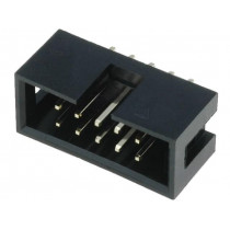 T821110A1S100CEU; Socket; IDC; male; PIN: 10; straight; THT; gold-plated; 2.54mm; AMPHENOL