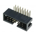 T821114A1R100CEU; Socket; IDC; male; PIN: 14; angled 90°; THT; gold-plated; 2.54mm; AMPHENOL T821114A1R100CEU; Socket; IDC; male; PIN: 14; angled 90°; THT; gold-plated; 2.54mm; AMPHENOL