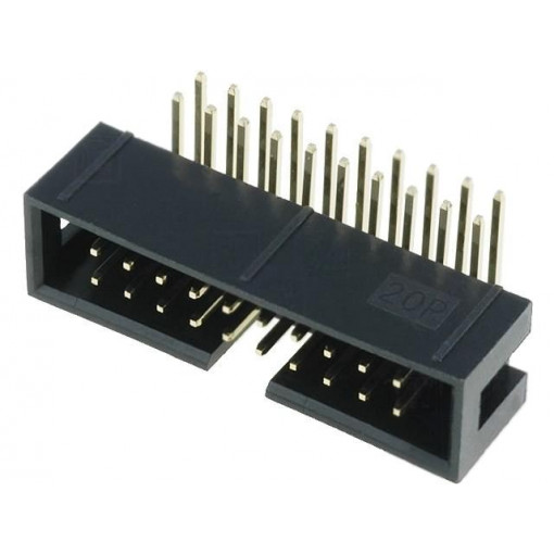 T821120A1R100CEU; Socket; IDC; male; PIN: 20; angled 90°; THT; gold-plated; 2.54mm; AMPHENOL