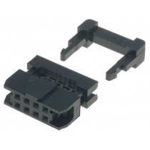 T826108A101CEU; Plug; IDC; female; PIN: 8; with cable clamp; IDC; for ribbon cable; AMPHENOL