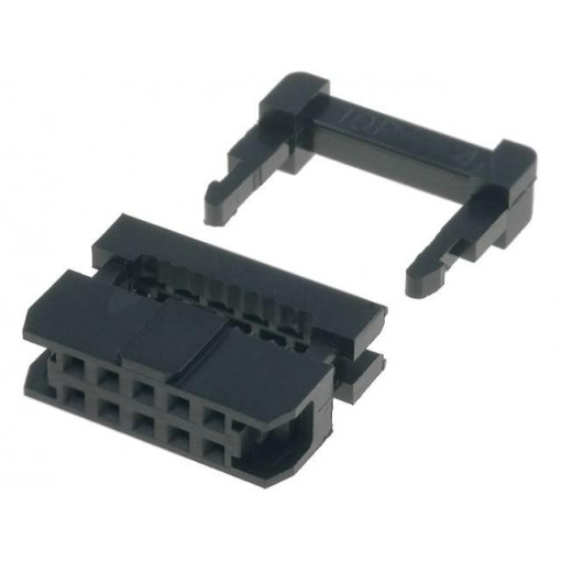 T826110A101CEU; Plug; IDC; female; PIN: 10; with cable clamp; IDC; for ribbon cable; AMPHENOL