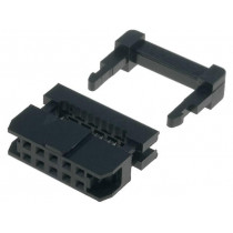 T826110A201CEU; Plug; IDC; female; PIN: 10; with cable clamp; IDC; for ribbon cable; AMPHENOL