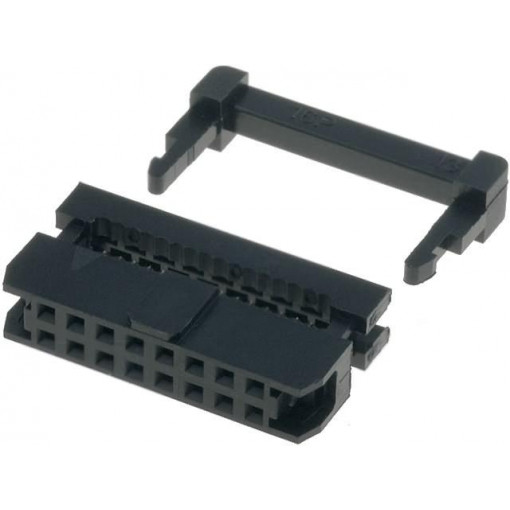 T826116A101CEU; Plug; IDC; female; PIN: 16; with cable clamp; IDC; for ribbon cable; AMPHENOL