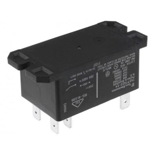 7-1393211-1; Relay: electromagnetic; DPST-NO; Ucoil: 24VDC; 30A; Series: T92; TE Connectivity