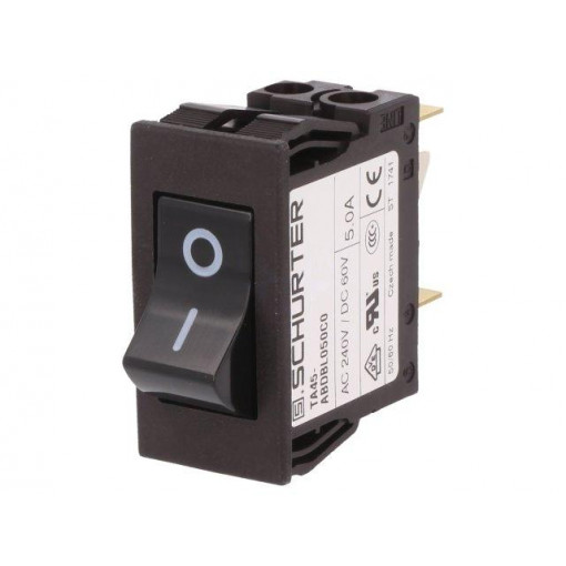 4430.1201; Circuit breaker; Urated: 240VAC; 60VDC; 5A; DPST; Poles: 2; 35g; SCHURTER