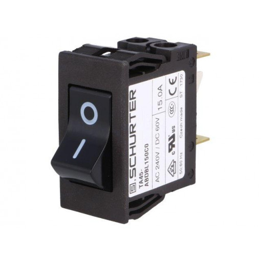 4430.1089; Circuit breaker; Urated: 240VAC; 60VDC; 15A; DPST; Poles: 2; 35g; SCHURTER
