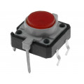 ; Microswitch TACT; SPST-NO; Pos: 2; 0.05A/12VDC; THT; LED; red; 2.45N; NINIGI