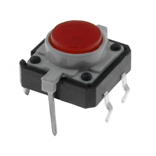 ; Microswitch TACT; SPST-NO; Pos: 2; 0.05A/12VDC; THT; LED; red; 2.45N; NINIGI