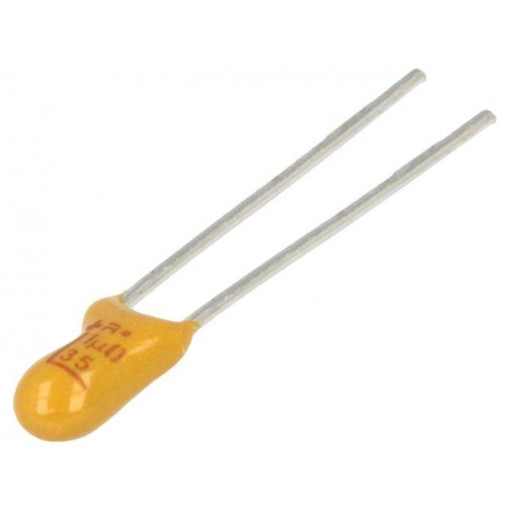 TAP105M035SRW; Capacitor: tantalum; 1uF; 35VDC; THT; ±20%; -55÷125°C; 2.5mm; AVX