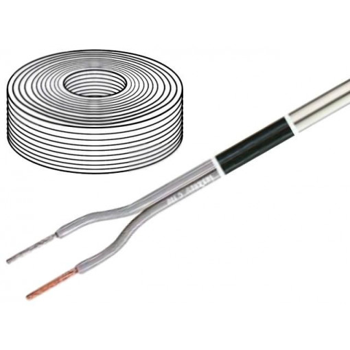 C100 2X0.35 WHITE; Wire: loudspeaker cable; 2x0,35mm2; stranded; OFC; white; PVC; 100m; TASKER