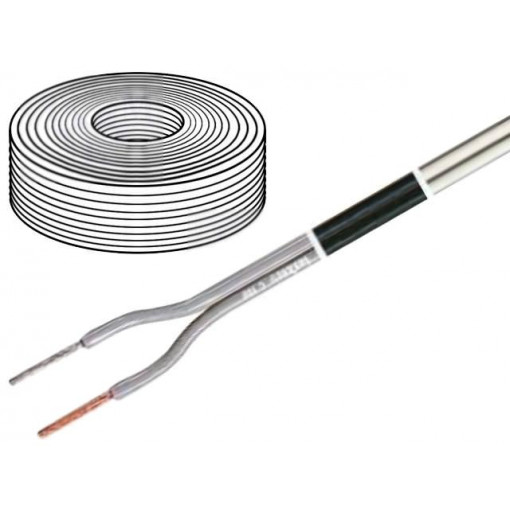 C100 2X1.00 WHITE; Wire: loudspeaker cable; 2x1mm2; stranded; OFC; white; PVC; 100m; TASKER