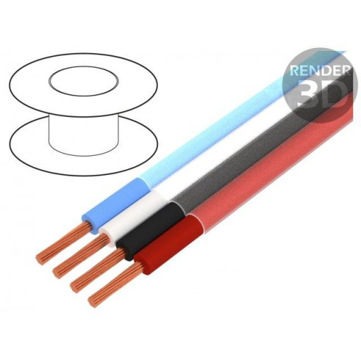 C104; Wire: loudspeaker cable; 4x1mm2; stranded; OFC; PVC; unshielded; TASKER