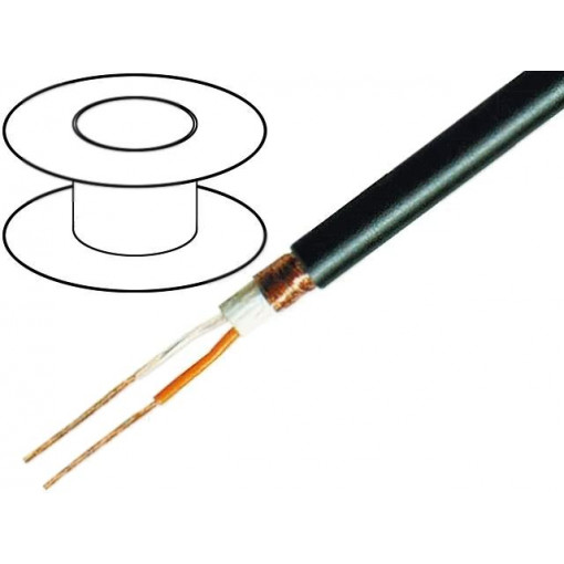 C114 BLACK; Wire: microphone cable; 2x0,25mm2; black; OFC; PVC; -15÷70°C; Ø6mm; TASKER C114 BLACK; Wire: microphone cable; 2x0,25mm2; black; OFC; PVC; -15÷70°C; Ø6mm; TASKER