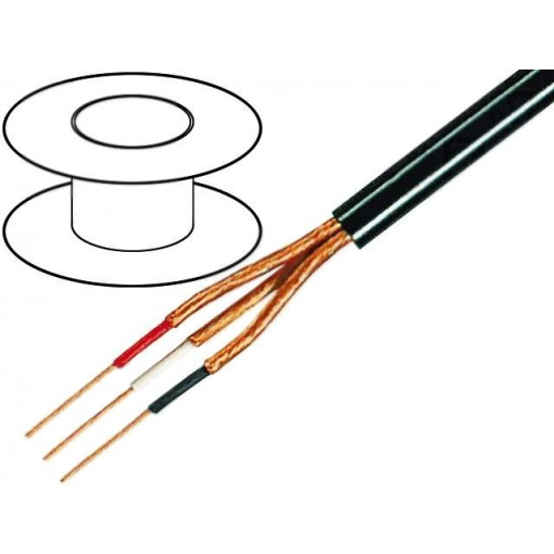 C115; Wire: microphone cable; 3x0,14mm2; black; OFC; PVC; -15÷70°C; Ø5mm; TASKER C115; Wire: microphone cable; 3x0,14mm2; black; OFC; PVC; -15÷70°C; Ø5mm; TASKER