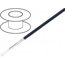 C117; Wire: microphone cable; 2x0,08mm2; black; OFC,tinned; PVC; 200m; TASKER